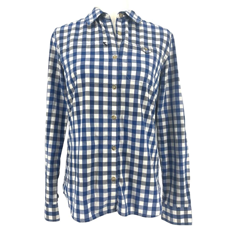 Patagonia Common Threads Button down blue check cotton blend shirt (M)